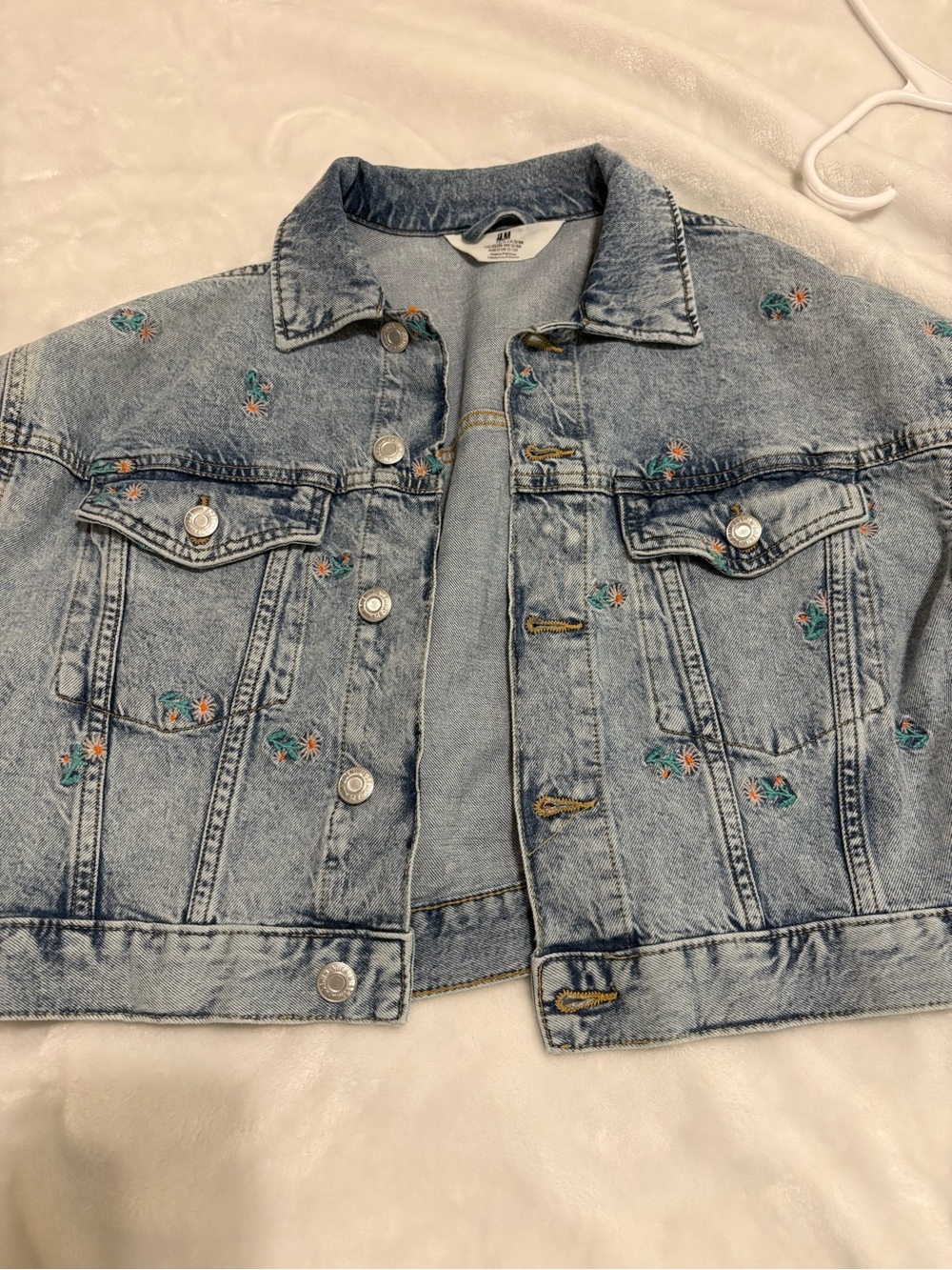 H&M Light Blue Denim Jacket with Faded Wash